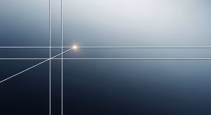 An abstract artistic representation of a focused mind, with clean lines and a central point of light.